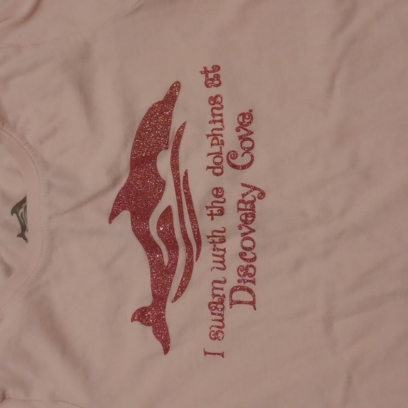 4/$30 New Pink Dolphin Tee - Size Medium (Girl) - Picture 2 of 4